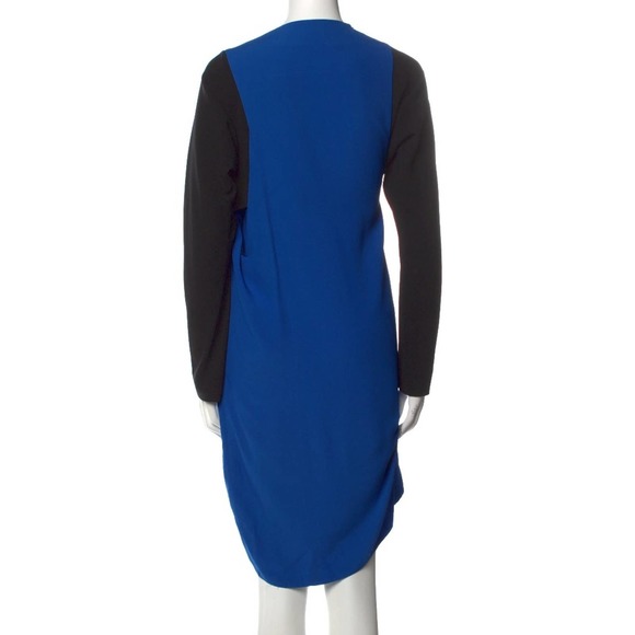 Balenciaga Sz 40 Vtg Draped Panel Colorblock Long Sleeve Dress Sz - Picture 3 of 8